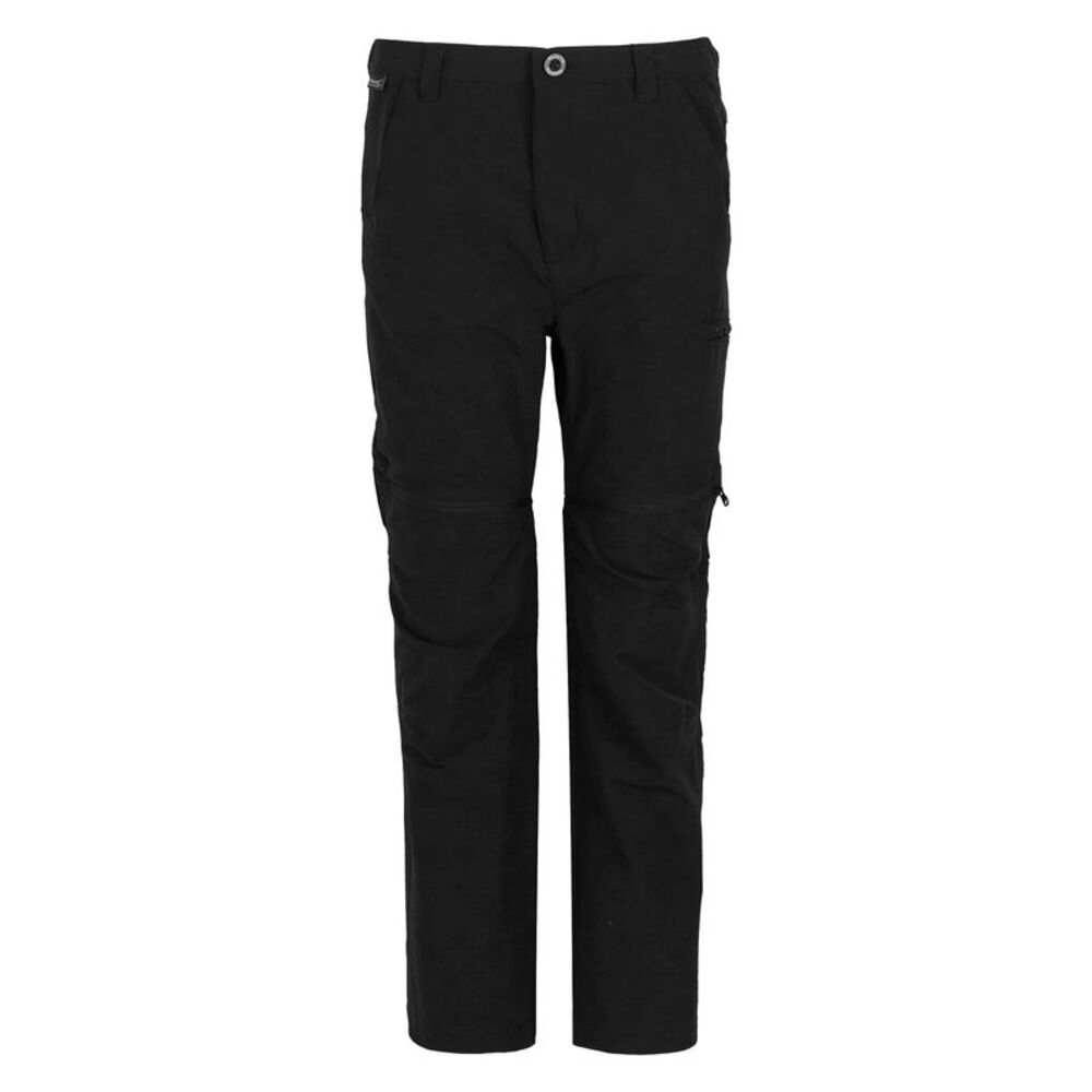 Regatta Childrens/Kids Highton Stretch Zip-Off Walking Pants / Black